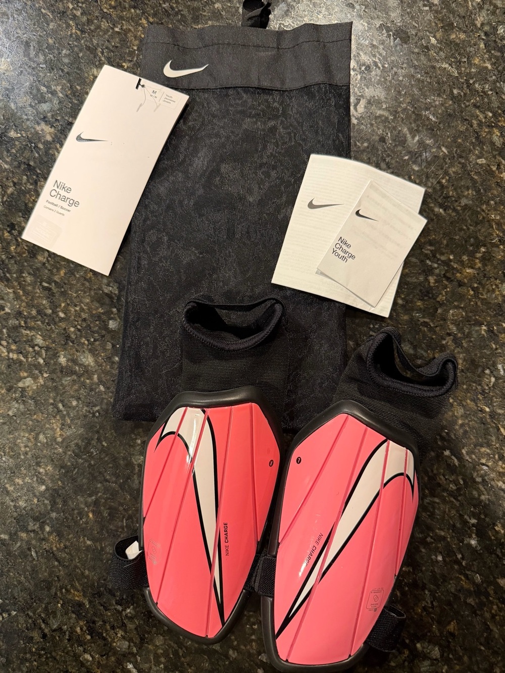 Nike Charge Youth Soccer Shin Guards Size Medium - Pink & Black - NWT